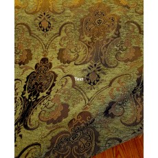 Chenille Renaissance Home Decor Upholstery,Color Olive Green,  Sold By the Yard 