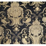 Chenille Renaissance Home Decor Upholstery,Color Black/Gold,  Sold By the Yard