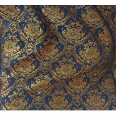Chenille Imperial collection,  Home Decor Upholstery,Color Blue/Gold,  Sold By the Yard