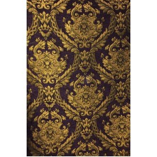 Chenille Imperial  Fabric Black/Gold